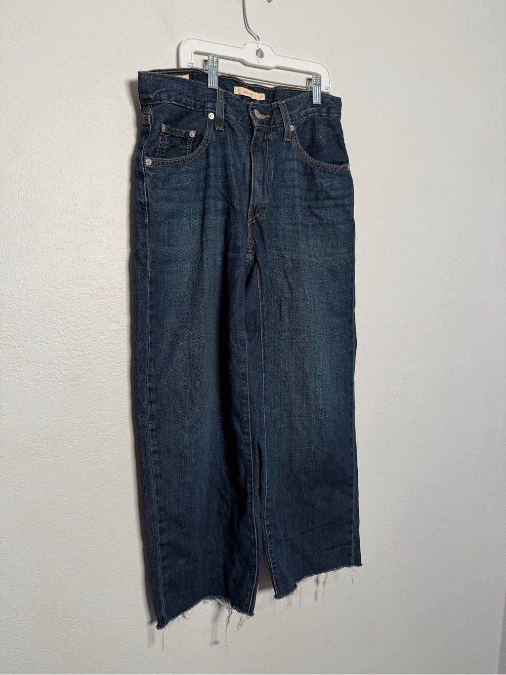 Levi's Baggy Dad cropped  Dark Blue Wide-Leg Jeans 27 waist 26 inseam